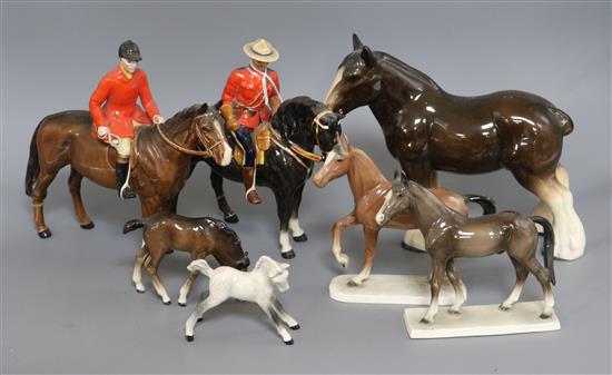 A Beswick Canadian mountie and horse rider (7) Mountie 21cm high